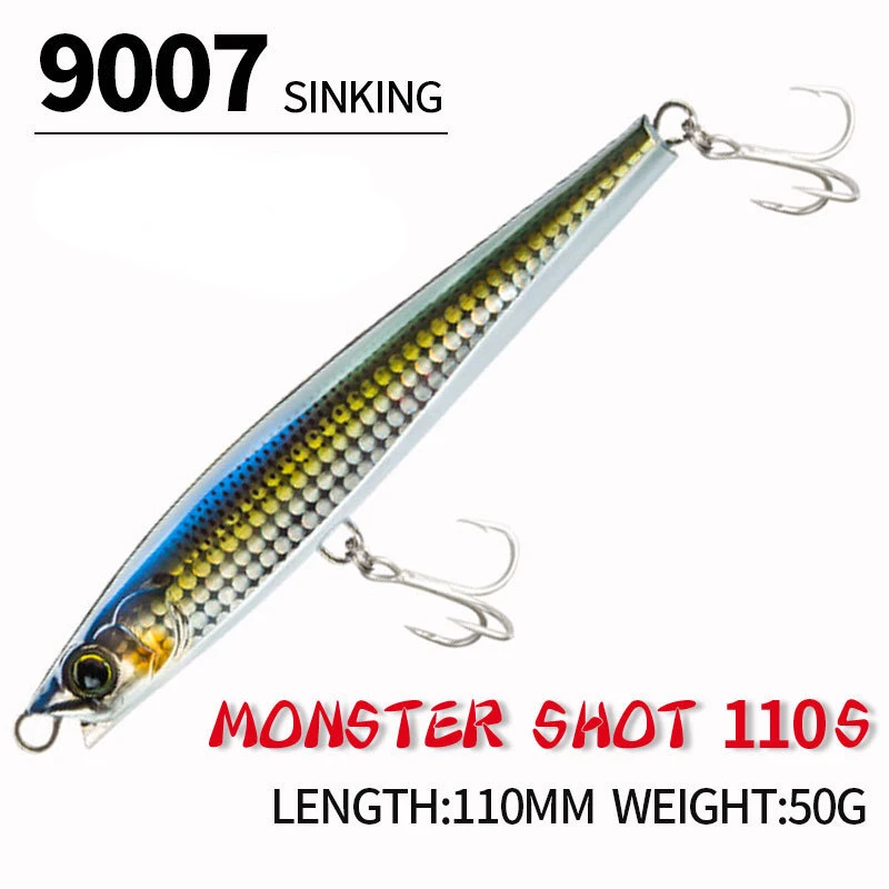 110mm 50g Heavy Sinking Minnow Pencil Fishing Lure Casting Saltwater Swimbait Monster Shot Laser Pesca Artificial Baits Tackle
110mm 50g Heavy Sinking Minnow Pencil Fishing Lure Casting Saltwater Swimbait Monster Shot Laser Pesca Artificial Baits Tackle