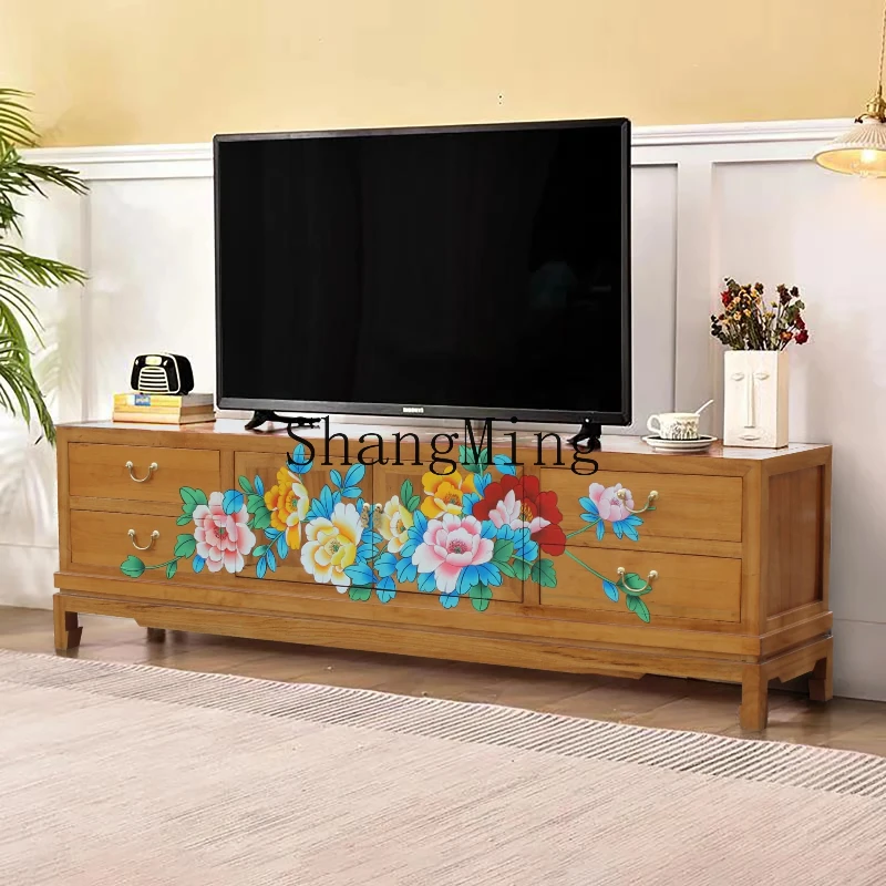 SM Chinese retro solid wood hand-painted flower TV cabinet living room sofa storage decorative cabinet
SM Chinese retro solid wood hand-painted flower TV cabinet living room sofa storage decorative cabinet