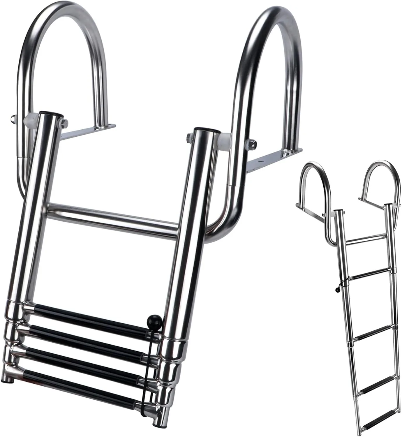 316 Stainless Steel 4-Step Foldable Telescoping Rear Entry Swim Deck Ladder Wide Pedals Handrails for Pontoon Boat New Condition
316 Stainless Steel 4-Step Foldable Telescoping Rear Entry Swim Deck Ladder Wide Pedals Handrails for Pontoon Boat New Condition