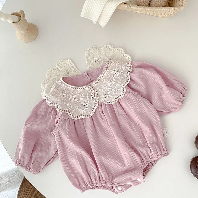 2024 New Spring Baby Girls Clothing Toddler Baby Girls Romper Long Sleeved Cotton Lace Splicing Infant Baby Girls Jumpsuit
2024 New Spring Baby Girls Clothing Toddler Baby Girls Romper Long Sleeved Cotton Lace Splicing Infant Baby Girls Jumpsuit