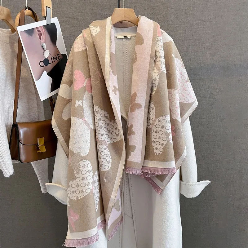 Autumn New Retro Age-reducing Butterfly Printing Scarf Imitation Cashmere Neck Protection Scarf Warm and Thickened Outer Shawl
Autumn New Retro Age-reducing Butterfly Printing Scarf Imitation Cashmere Neck Protection Scarf Warm and Thickened Outer Shawl