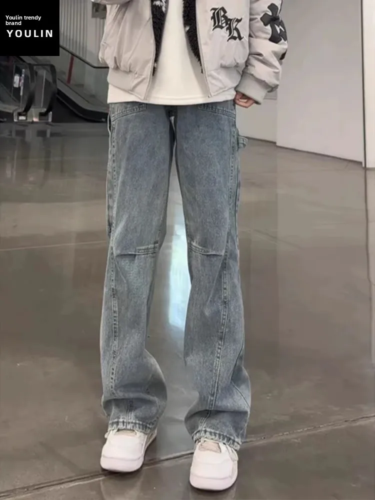 Retro Blue Diagonal Cut Workwear Jeans Men's Autumn Winter American High Street Vibe Straight Knife Flared Pants
Retro Blue Diagonal Cut Workwear Jeans Men's Autumn Winter American High Street Vibe Straight Knife Flared Pants