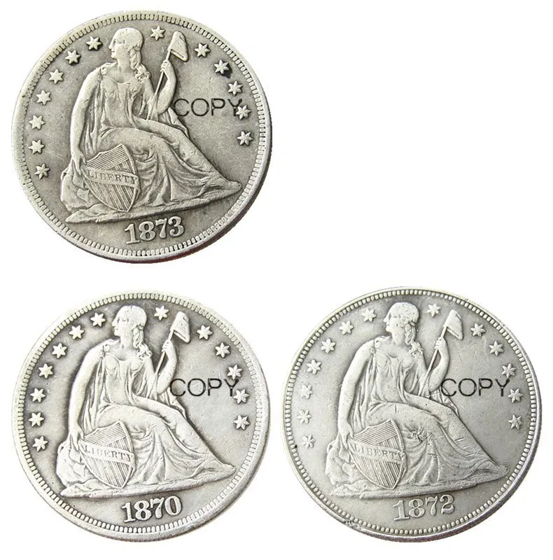 (1870, 1872, 1873)S 3 шт. Дата выбора места для свободного доллара посеребренные копировальные монеты
(1870, 1872, 1873)S 3 шт. Дата выбора места для свободного доллара посеребренные копировальные монеты