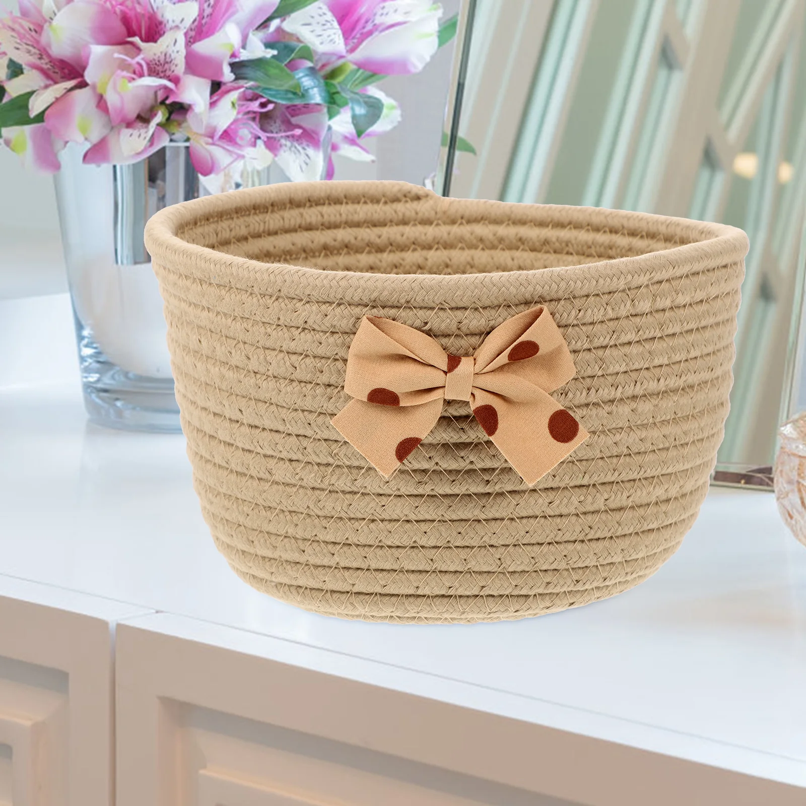 Lovely Bowknot Cotton Rope Woven Storage Baskets Small Round Soft Nesting Organizer For Home Nursery Keys Sundry Decorative
Lovely Bowknot Cotton Rope Woven Storage Baskets Small Round Soft Nesting Organizer For Home Nursery Keys Sundry Decorative
