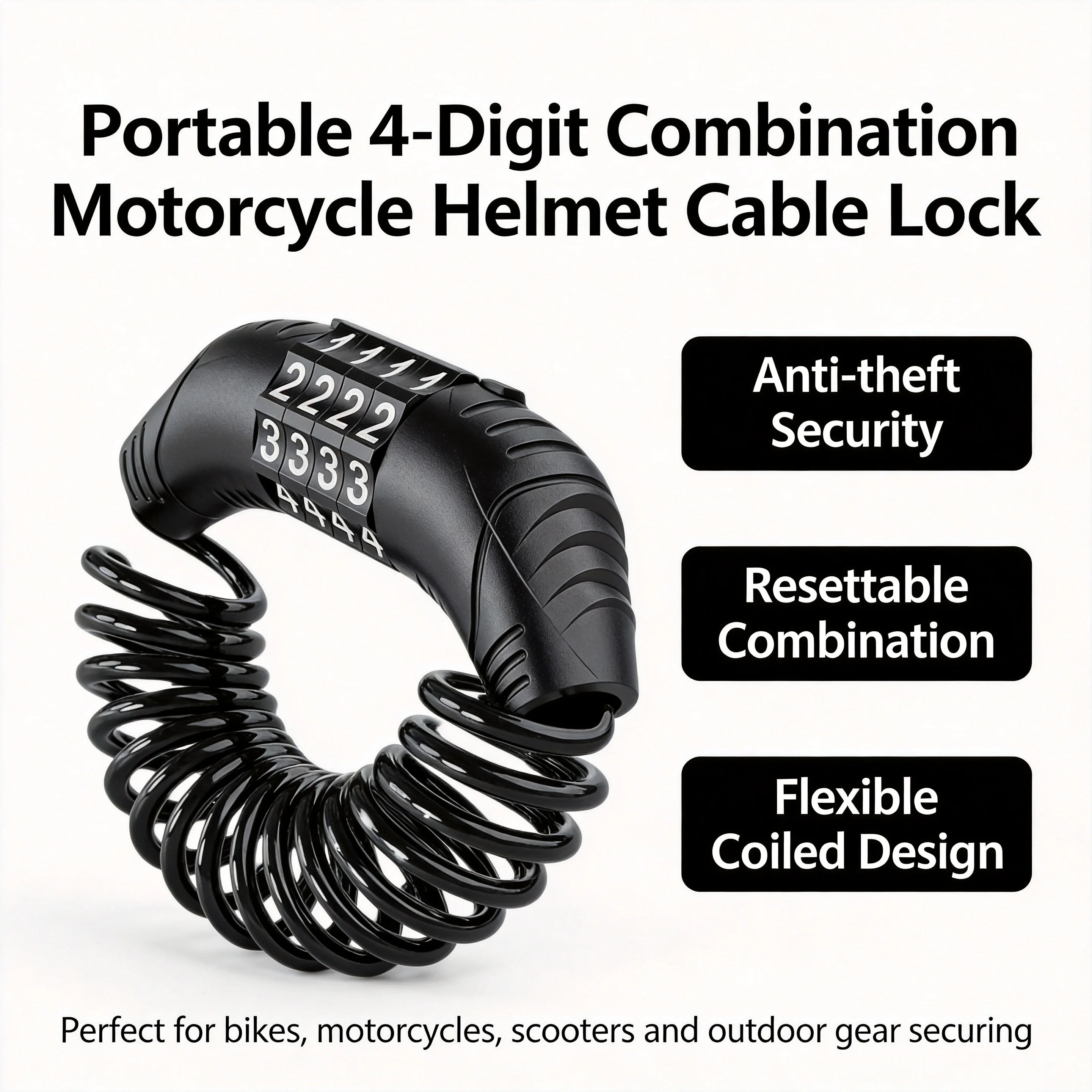 Universal 1 PC Electric Cars Motorcycle Security Helmet Password Wire Lock Portable Anti-Theft MTB Road Bike Bicycle Lock
Universal 1 PC Electric Cars Motorcycle Security Helmet Password Wire Lock Portable Anti-Theft MTB Road Bike Bicycle Lock
