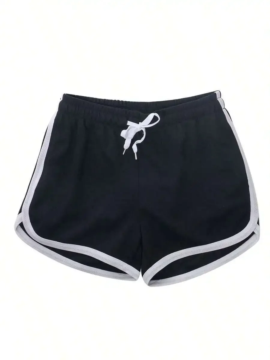 Men Black Athletic Shorts With White Trim Drawstring Elastic Waist Casual Sport Running Shorts
Men Black Athletic Shorts With White Trim Drawstring Elastic Waist Casual Sport Running Shorts