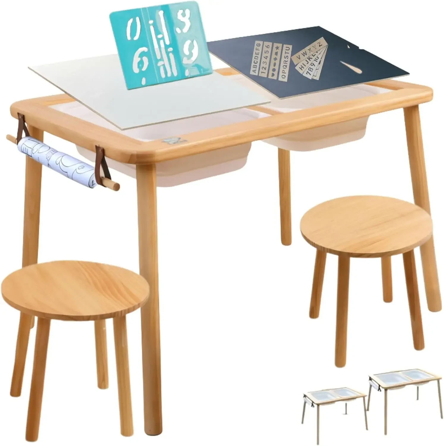 Evolving Sensory Table For Toddlers with Chairs & Foldable Bins - Indoor Kids Arts And Crafts Table - Play a Montessori Activity
Evolving Sensory Table For Toddlers with Chairs & Foldable Bins - Indoor Kids Arts And Crafts Table - Play a Montessori Activity