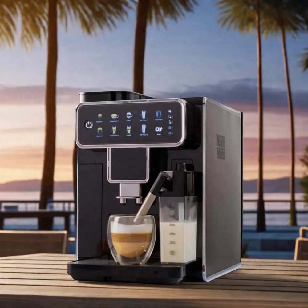 Smart Fully Automatic Espresso Coffee Maker Cappuccino Coffee Machine with Grinder and Milk Tank for Home Hotel Use
Smart Fully Automatic Espresso Coffee Maker Cappuccino Coffee Machine with Grinder and Milk Tank for Home Hotel Use