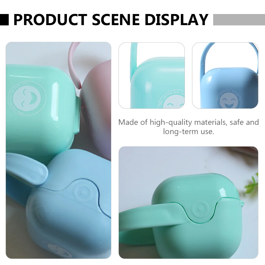 2Pcs Infant Pacifier Box Compact Pacifier Holder Case Safe Dustproof Storage for Replacement Nipple Lightweight Strong
