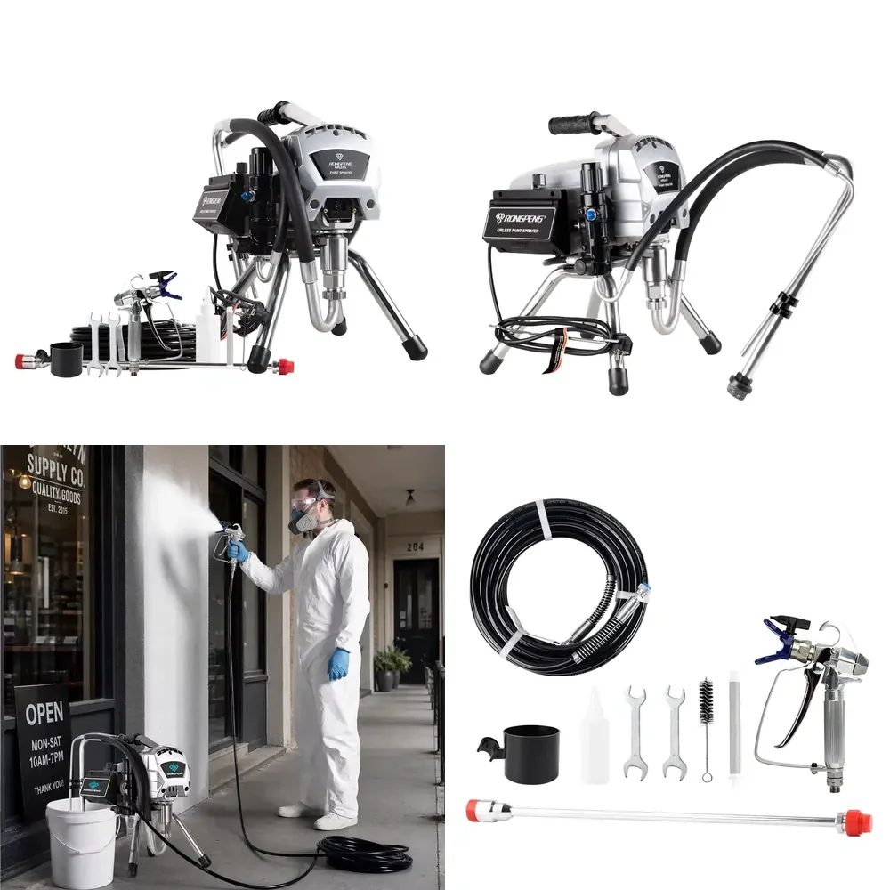 RONGPENG R515 Industrial Electric Airless Sprayer Floor Paint Heavy Psiton Pump Airless Paint Machine Wall Coating
RONGPENG R515 Industrial Electric Airless Sprayer Floor Paint Heavy Psiton Pump Airless Paint Machine Wall Coating