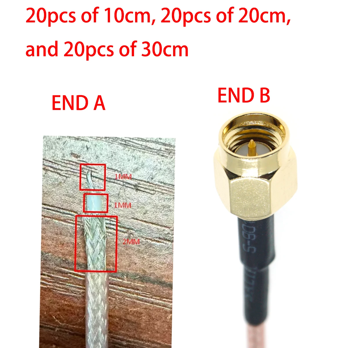 20pcs of 10cm long, 20pcs of 20cm long and 20pcs of 30cm long cables as picture
20pcs of 10cm long, 20pcs of 20cm long and 20pcs of 30cm long cables as picture