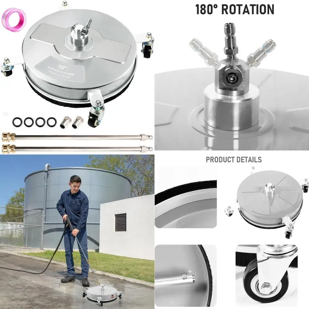 Четырехколесная насадка для очистки поверхностей 19 дюймов для аппаратов высокого давления, нержавеющая сталь, 4000 PSI, быстроразъемное соединение 1/4 дюйма, удлинительная насадка
Четырехколесная насадка для очистки поверхностей 19 дюймов для аппаратов высокого давления, нержавеющая сталь, 4000 PSI, быстроразъемное соединение 1/4 дюйма, удлинительная насадка