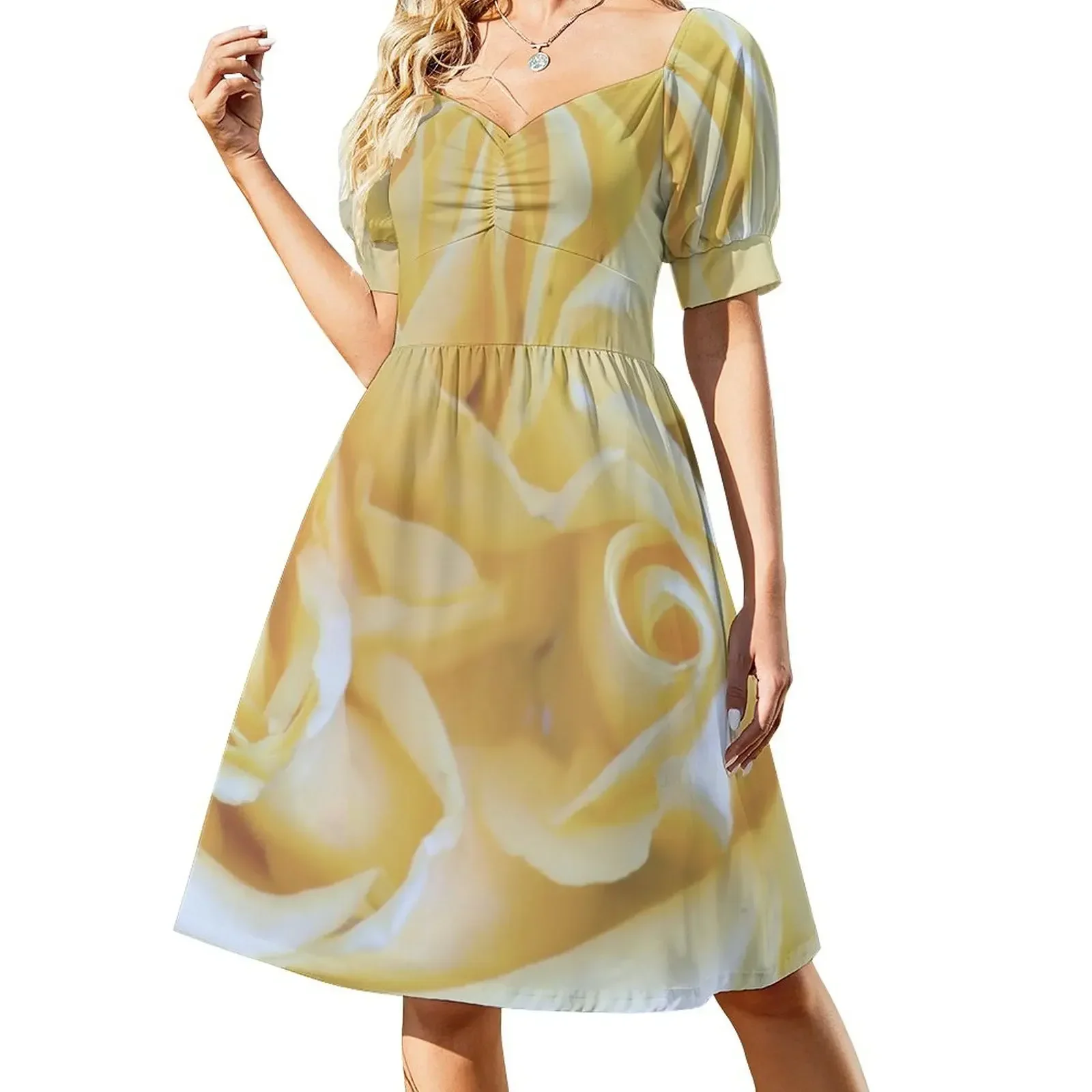 Pale Yellow Rose Closeup Short-Sleeved Dress dresses for women summer dress Women's dresses women evening dress
Pale Yellow Rose Closeup Short-Sleeved Dress dresses for women summer dress Women's dresses women evening dress