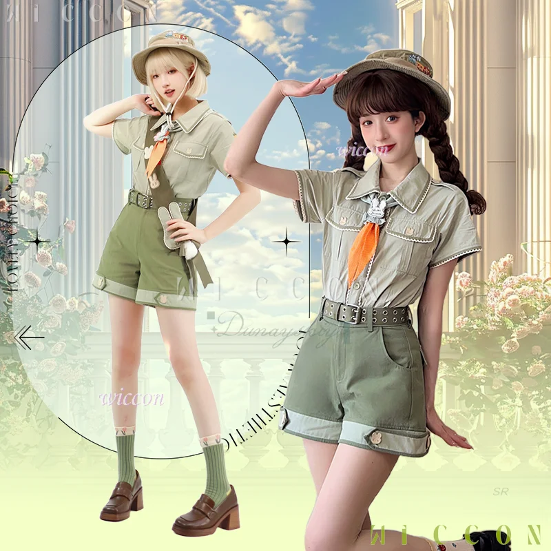 Костюм на Хэллоуин, новое весеннее платье с кроликами, японское платье Лолиты, зеленая короткая юбка с высокой талией, карнавальный наряд для взрослых 
Костюм на Хэллоуин, новое весеннее платье с кроликами, японское платье Лолиты, зеленая короткая юбка с высокой талией, карнавальный наряд для взрослых