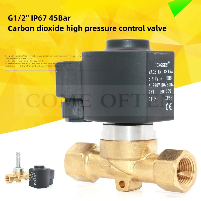 Stage Air Column Machine G1/2" IP67 45BAR Carbon Dioxide High Pressure Control Valve High-Frequency Control Solenoid Valve 220VA
Stage Air Column Machine G1/2" IP67 45BAR Carbon Dioxide High Pressure Control Valve High-Frequency Control Solenoid Valve 220VA