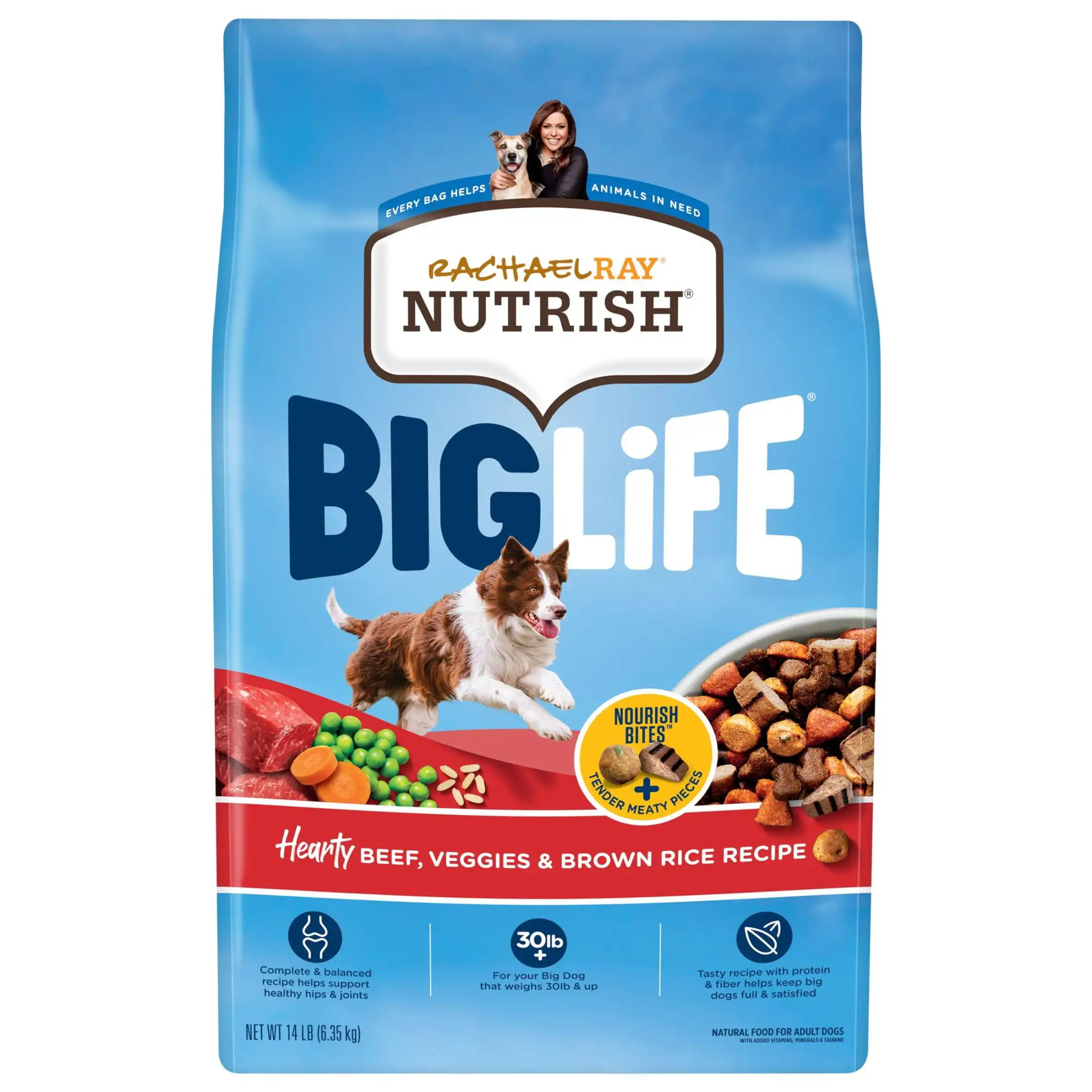 Rachael Ray Big Life Hearty Beef, Veggies & Brown Rice Recipe Dry Dog Food, 14 Lbs Bag
Rachael Ray Big Life Hearty Beef, Veggies & Brown Rice Recipe Dry Dog Food, 14 Lbs Bag