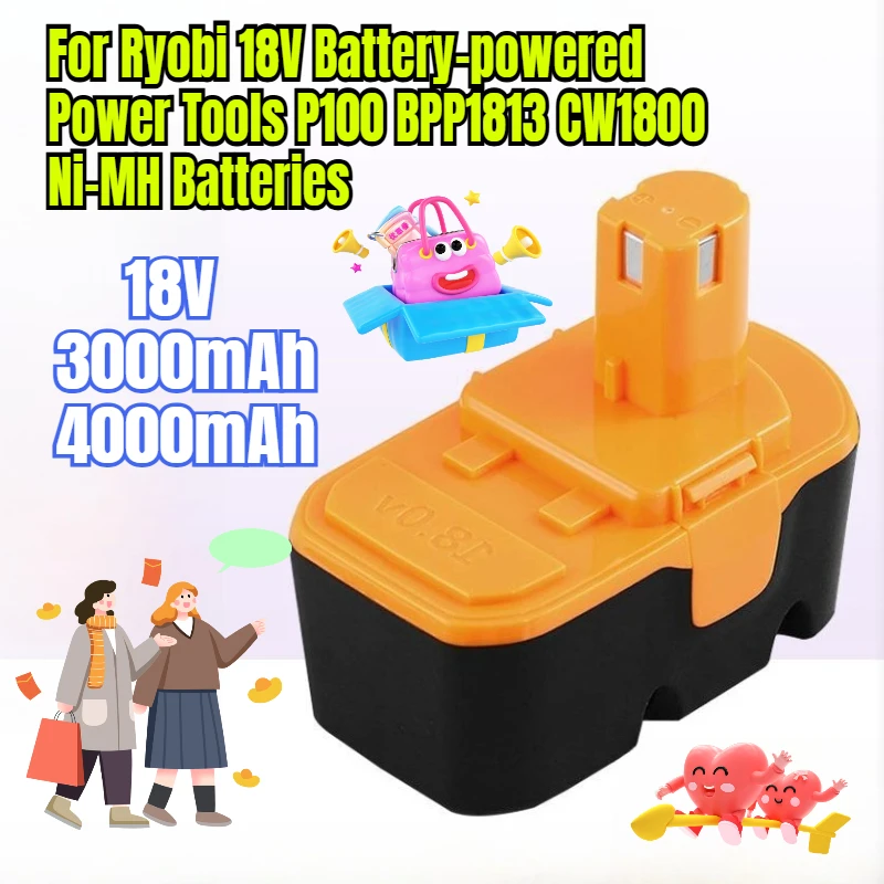 3000/4000 мАч для электроинструментов Ryobi 18 В с батарейным питанием P100 BPP1813 CW1800 Ni-MH аккумуляторы
3000/4000 мАч для электроинструментов Ryobi 18 В с батарейным питанием P100 BPP1813 CW1800 Ni-MH аккумуляторы