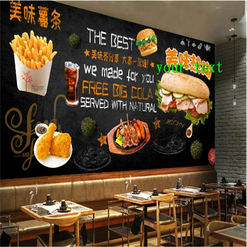 Custom Delicious Burger Fast Food Restaurant Industrial Decor Fries Wall Background Mural Wallpaper 3D Snack Bar Wall Paper 3D
Custom Delicious Burger Fast Food Restaurant Industrial Decor Fries Wall Background Mural Wallpaper 3D Snack Bar Wall Paper 3D