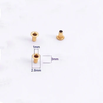 미니 금속 아일렛 버클 스냅 버튼, DIY 인형 벨트 버클 가방, 신발 의류 재봉 액세서리, 0.1cm, 200 개 도매, 1mm