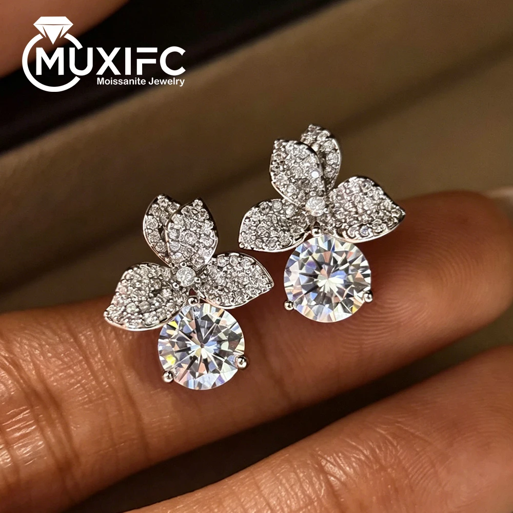 2cttw Round Cut Moissanite Stud Earrings for Women S925 Silver with Certificate Flower Calla Lily Stud Earrings Fine Jewelry
2cttw Round Cut Moissanite Stud Earrings for Women S925 Silver with Certificate Flower Calla Lily Stud Earrings Fine Jewelry
