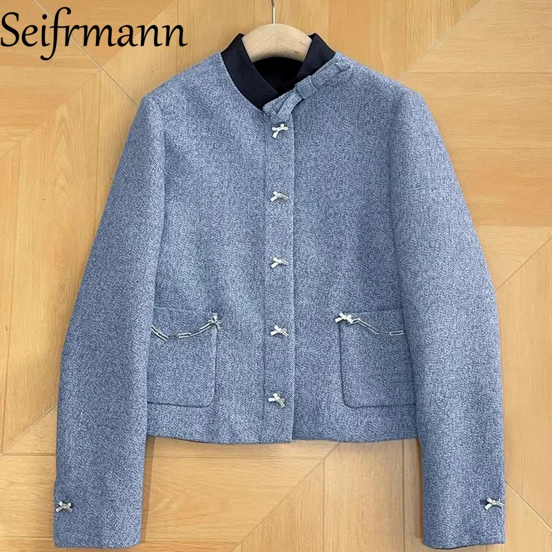 Seifrmann 2026 Summer Women's New Fashionable Stand up Collar Long Sleeve Single breasted Solid Color Coat
Seifrmann 2026 Summer Women's New Fashionable Stand up Collar Long Sleeve Single breasted Solid Color Coat