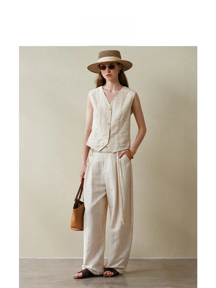 Hedgeroll Tassel Wide Leg Pants Textured Embroidery Slub Waist Rope Lazy Loose Feel Pleated Linen Casual Pants
Hedgeroll Tassel Wide Leg Pants Textured Embroidery Slub Waist Rope Lazy Loose Feel Pleated Linen Casual Pants