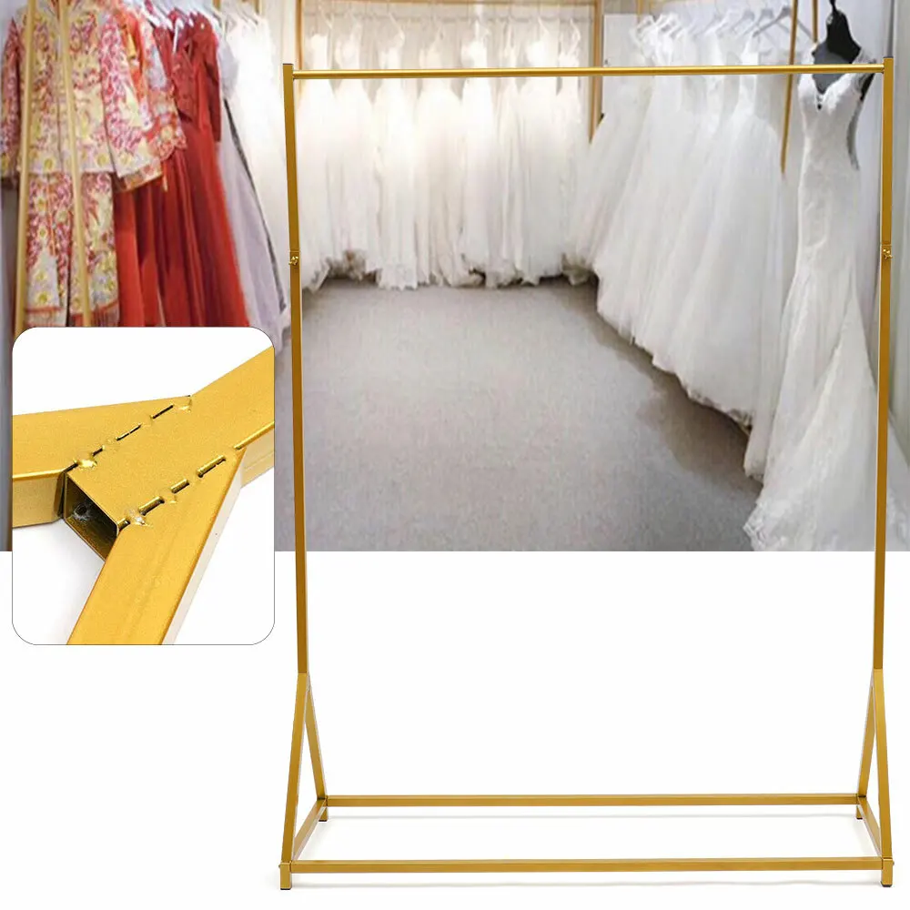 Gold Heavy Duty Commercial Freestanding Garment Rack Display Wedding Dress Shelf
Gold Heavy Duty Commercial Freestanding Garment Rack Display Wedding Dress Shelf