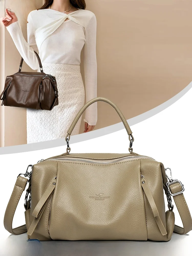 High-End Soft Leather Women's Handbag Large Capacity Crossbody Tote Bag Casual Simple Style Detachable Shoulder Strap Daily Use
High-End Soft Leather Women's Handbag Large Capacity Crossbody Tote Bag Casual Simple Style Detachable Shoulder Strap Daily Use