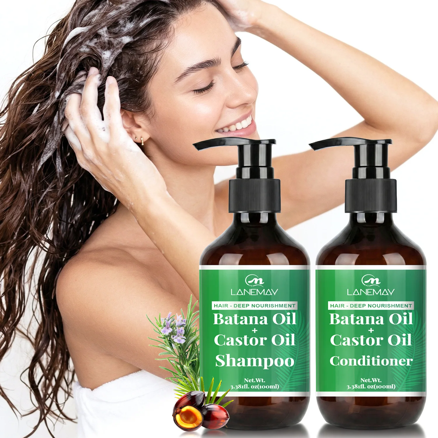 Batana Oil & Castor Oil Shampoo and Conditioner Set – 400ml Each. Deep nourishment formula with rosemary oil to hydrate, strengt
Batana Oil & Castor Oil Shampoo and Conditioner Set – 400ml Each. Deep nourishment formula with rosemary oil to hydrate, strengt