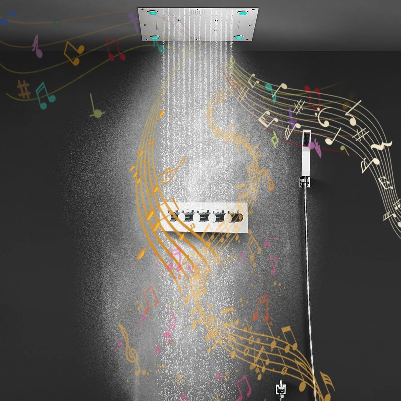hm 24Inches Square Shower System Bathroom Colorful LED Lighting Rainfall Waterfall Massage Thermostatic Faucet Set
hm 24Inches Square Shower System Bathroom Colorful LED Lighting Rainfall Waterfall Massage Thermostatic Faucet Set