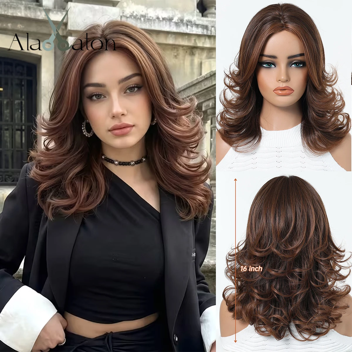 ALAN EATON Dark Bown Wavy Synthetic Wigs for Women Middle Part Curly Wigs Natural Brown Hair Daily Use Party H Heat Resistant
ALAN EATON Dark Bown Wavy Synthetic Wigs for Women Middle Part Curly Wigs Natural Brown Hair Daily Use Party H Heat Resistant