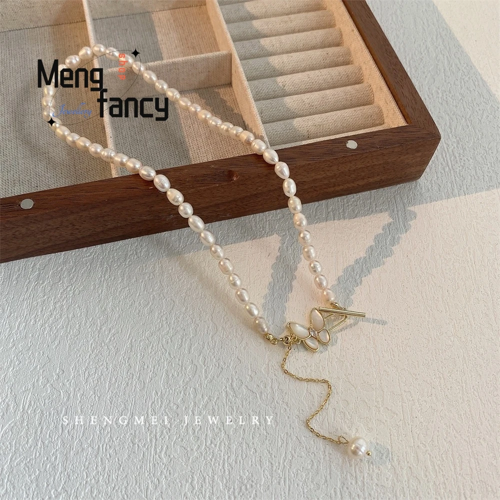 Mother-Of-Pearl Butterfly Freshwater Pearl Necklace For Women, New Style Adjustable Pull-Out Design, Collarbone Chain Rice Grain
Mother-Of-Pearl Butterfly Freshwater Pearl Necklace For Women, New Style Adjustable Pull-Out Design, Collarbone Chain Rice Grain