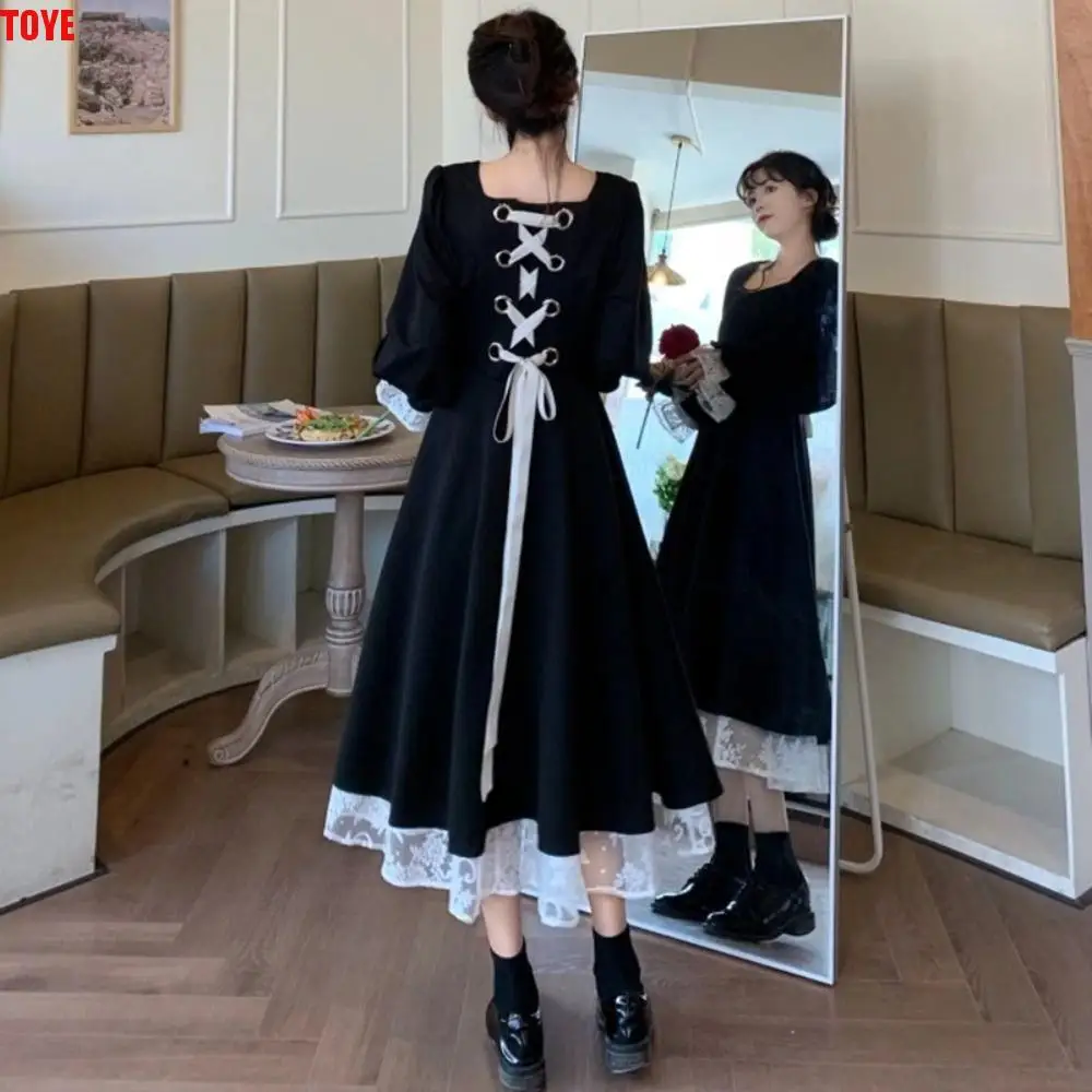 High Waist Slim Fit Lace Princes Dress A-line Pleated Girls Long Dress Ballet Style Sweet Puff Long Sleeved Dress Party
High Waist Slim Fit Lace Princes Dress A-line Pleated Girls Long Dress Ballet Style Sweet Puff Long Sleeved Dress Party