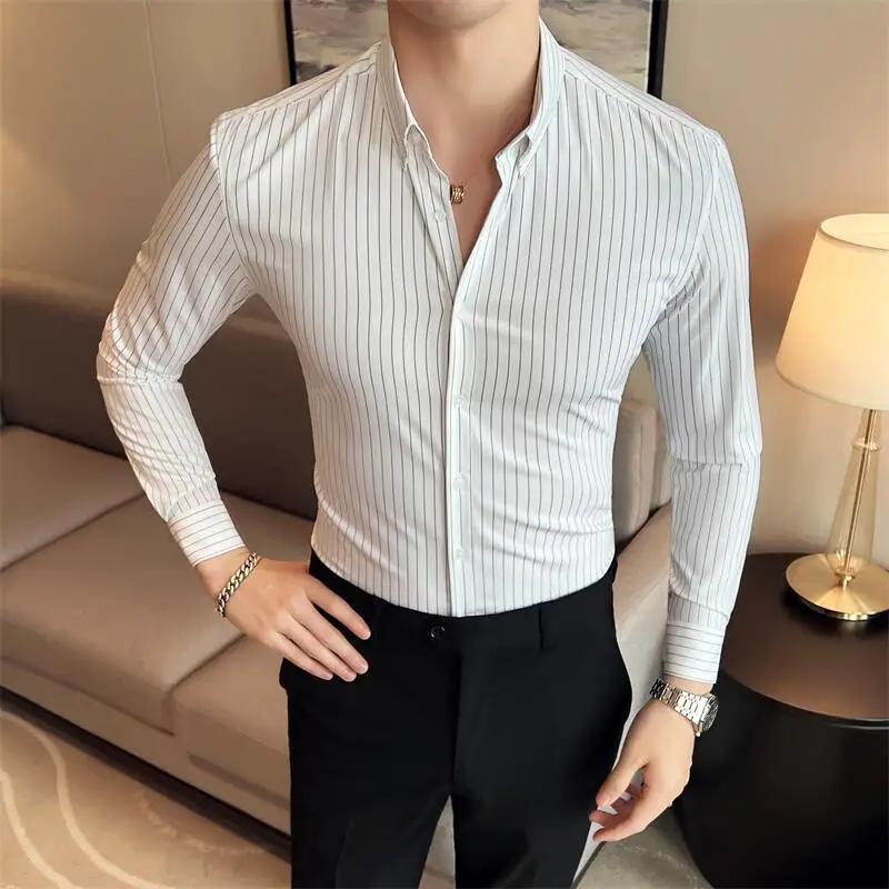 Plus Size M-4XL High Quality Striped Shirt Men's Long Sleeve Business Casual Shirt 2023 Autumn Slim Fit Social Party Shirt
Plus Size M-4XL High Quality Striped Shirt Men's Long Sleeve Business Casual Shirt 2023 Autumn Slim Fit Social Party Shirt