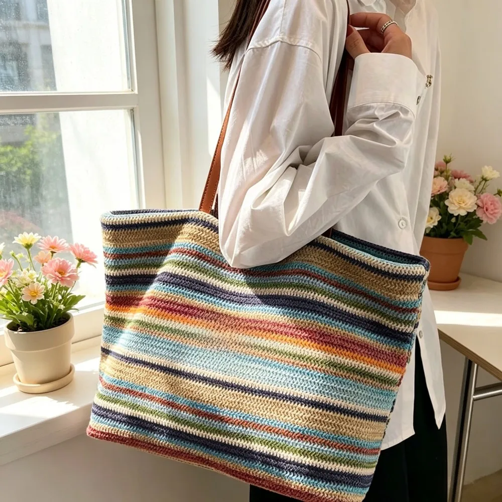 Beach Straw Tote Bag for Women, Large Capacity Horizontal Woven Single Shoulder Crossbody Shopping Versatile Handbag
Beach Straw Tote Bag for Women, Large Capacity Horizontal Woven Single Shoulder Crossbody Shopping Versatile Handbag