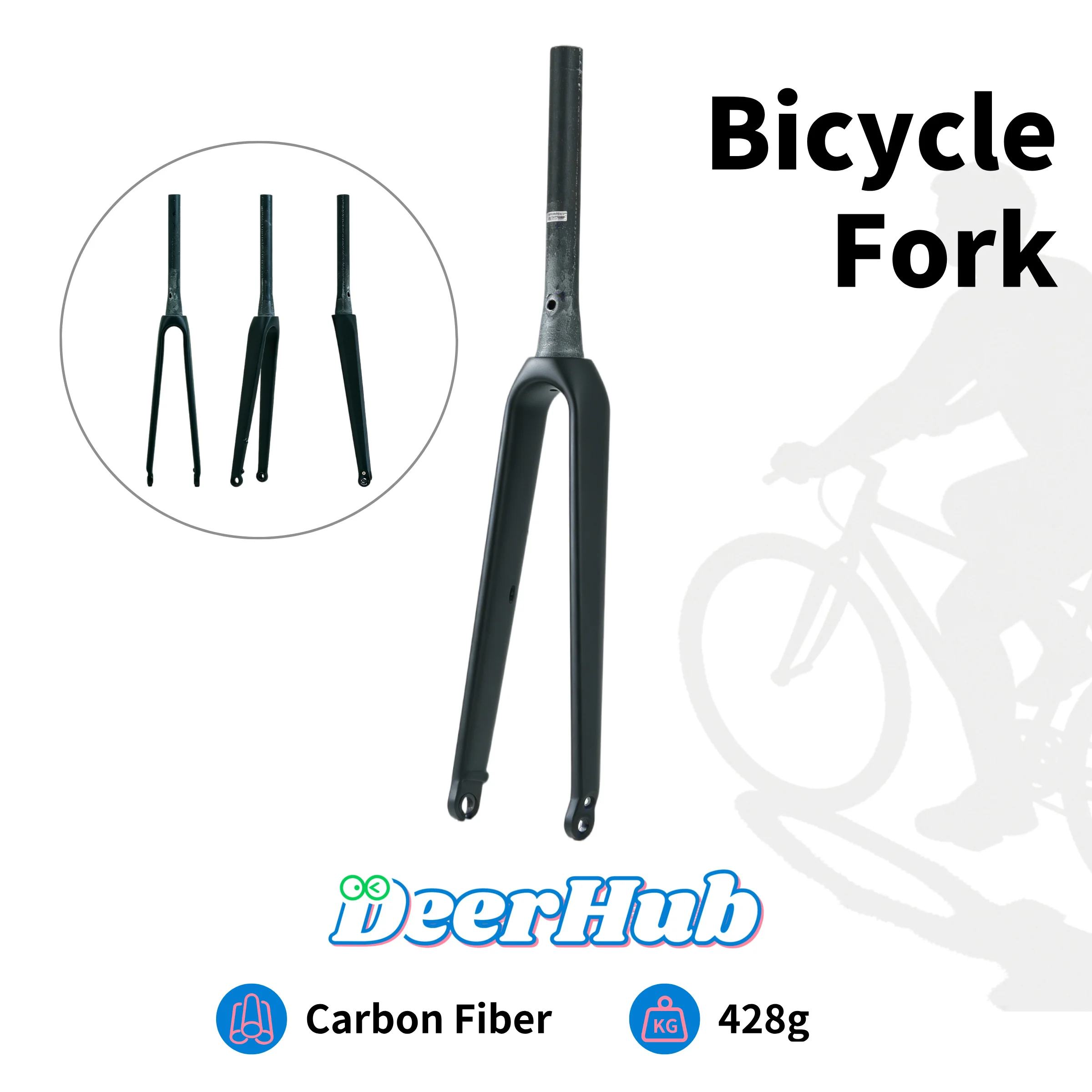DeerHub 428g Carbon Road Bike Fork Tapered Steerer Hidden Cable Routing Disc Thru-Axis Compatible 700x18-32C Tire 28.6mm
DeerHub 428g Carbon Road Bike Fork Tapered Steerer Hidden Cable Routing Disc Thru-Axis Compatible 700x18-32C Tire 28.6mm