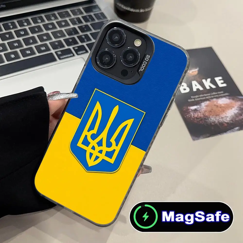 Чехол для мобильного телефона с флагом Украины для iPhone 16, 15, 14, 13, 12, 11 Pro Max Plus MagSafe, полупрозрачный цветной защитный роскошный чехол для мобильных телефонов 
Чехол для мобильного телефона с флагом Украины для iPhone 16, 15, 14, 13, 12, 11 Pro Max Plus MagSafe, полупрозрачный цветной защитный роскошный чехол для мобильных телефонов