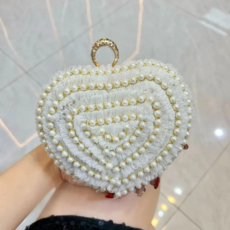 Female Trend Evening Bag Heart Shaped Set with Pearls Women's Party Evening Dress Clutch Bag Wedding Prom Dinner Cocktail
Female Trend Evening Bag Heart Shaped Set with Pearls Women's Party Evening Dress Clutch Bag Wedding Prom Dinner Cocktail