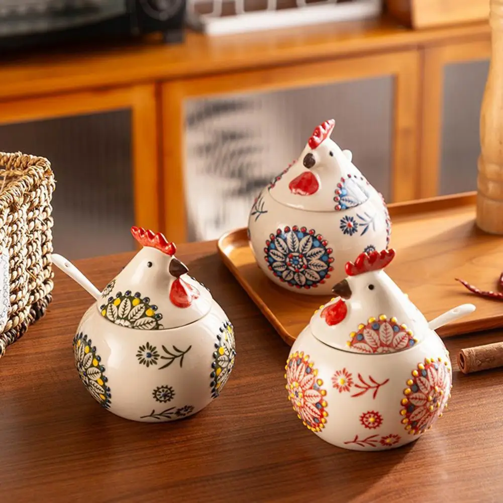 Hand-painted Spice Container Ceramic Spice Jar 400ml Rooster Shape Cookie Jar Floral Pattern Kitchen Container for Salt Pepper
Hand-painted Spice Container Ceramic Spice Jar 400ml Rooster Shape Cookie Jar Floral Pattern Kitchen Container for Salt Pepper