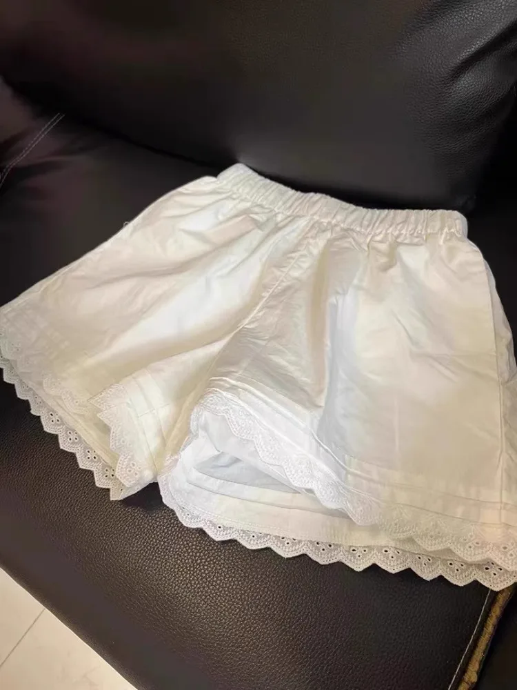White Lace Trim Short Pants Women's Summer Thin Loose Wide Leg Casual Trousers High Waist A-Line Pocket Detail Commute Style
White Lace Trim Short Pants Women's Summer Thin Loose Wide Leg Casual Trousers High Waist A-Line Pocket Detail Commute Style