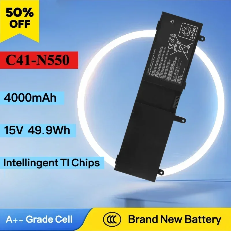 C41-N550 Laptop Battery Replacement for ASUS N550JA N550JV N550J N550X47JV N550X47JV-SL N550JK Q550L Q550LF G550 G550JK Series
C41-N550 Laptop Battery Replacement for ASUS N550JA N550JV N550J N550X47JV N550X47JV-SL N550JK Q550L Q550LF G550 G550JK Series