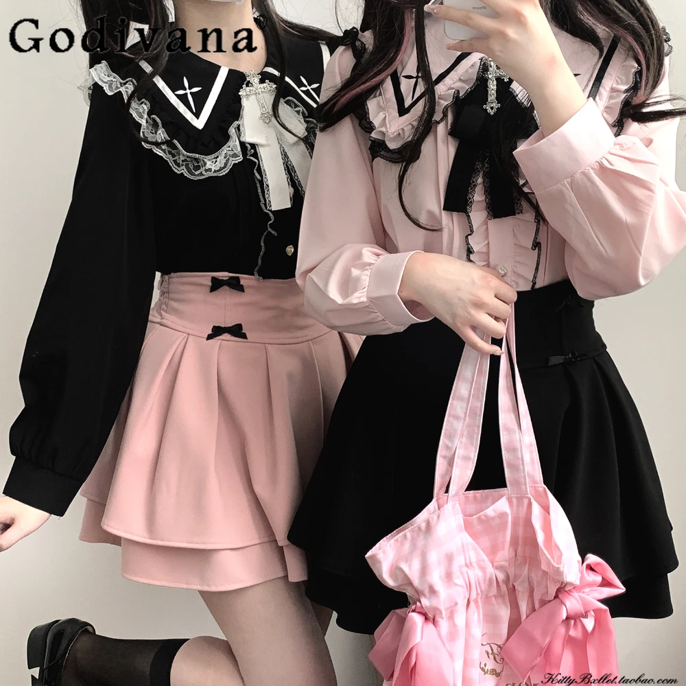Sweet Cute JK Uniform Women's Clothing Blouses Princess Navy Collar Lace Long Sleeve Shirt Tops
Sweet Cute JK Uniform Women's Clothing Blouses Princess Navy Collar Lace Long Sleeve Shirt Tops