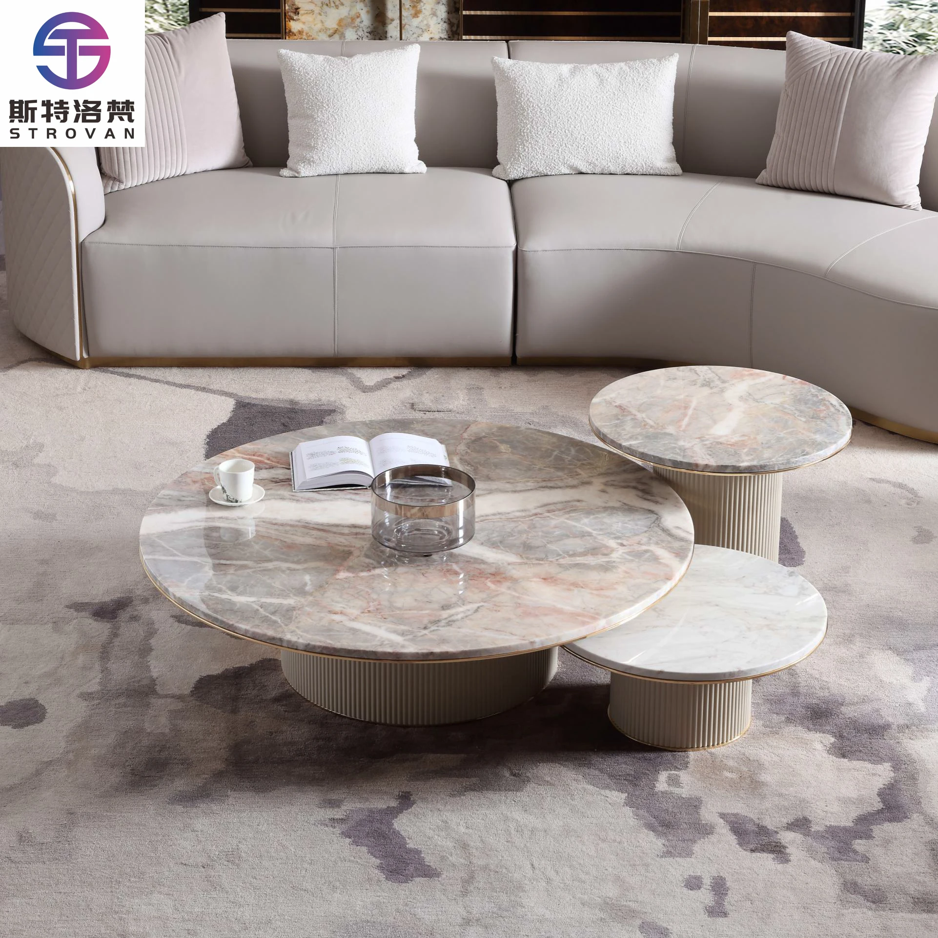 Luxury Marble Veneer Coffee Table Combination Gray Painted Table Legs High End Round Coffee Table
Luxury Marble Veneer Coffee Table Combination Gray Painted Table Legs High End Round Coffee Table