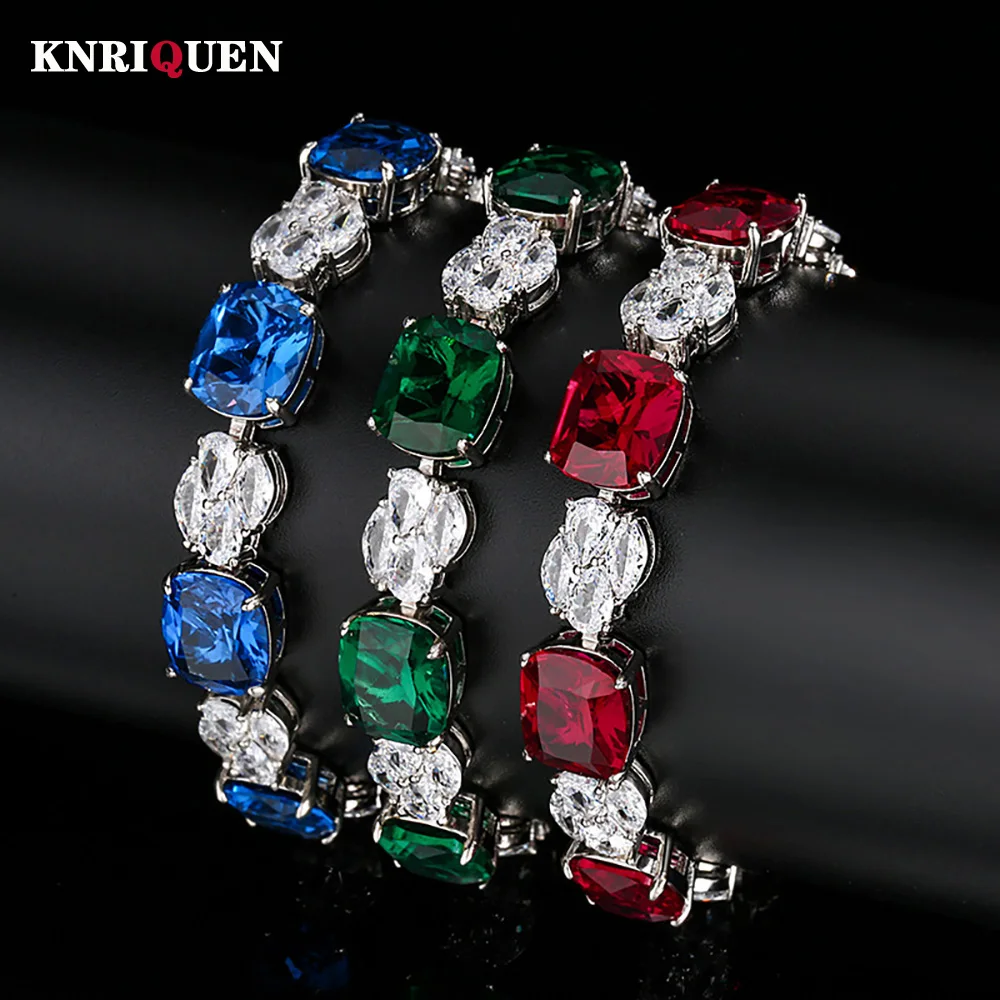 Retro 10*12mm Ruby Emerald Sapphire Bracelets for Women Gemstone Cocktail Party Fine Jewelry Lady Anniversary Gift Accessories
Retro 10*12mm Ruby Emerald Sapphire Bracelets for Women Gemstone Cocktail Party Fine Jewelry Lady Anniversary Gift Accessories