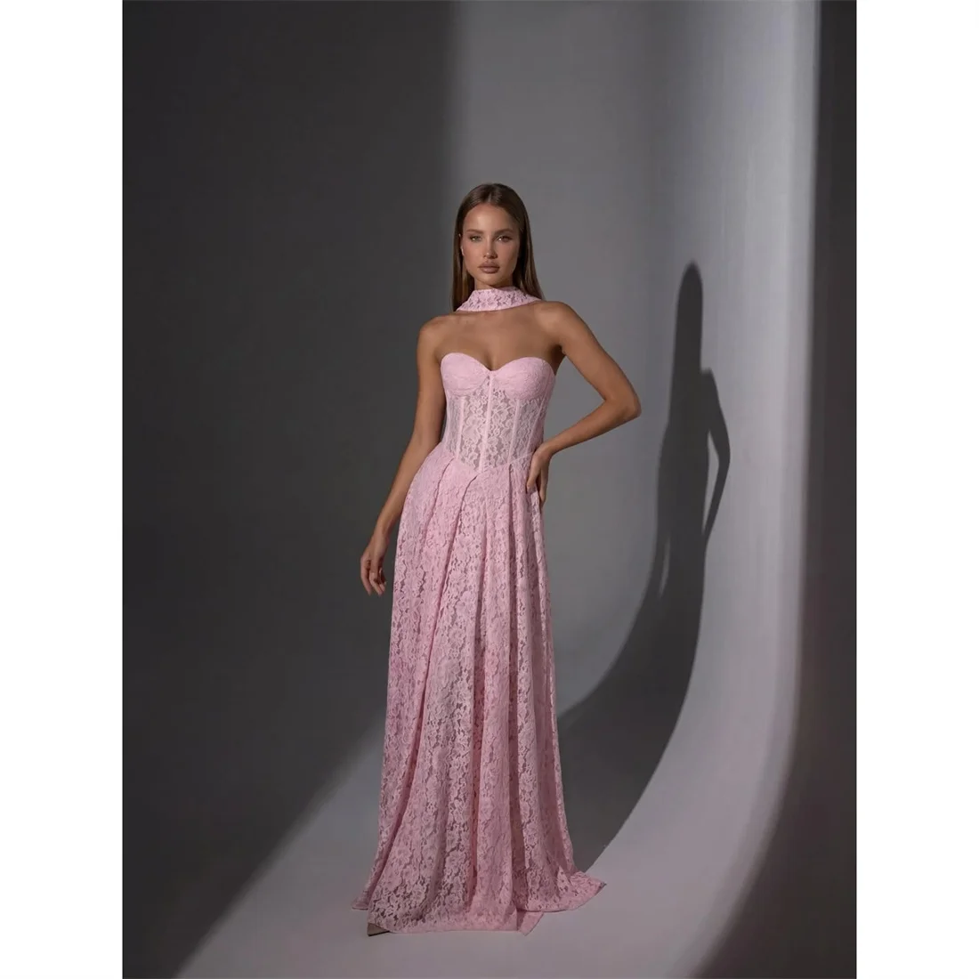 Lorrtta Lace Strapless Pink A-Line Evening Dress 2026 Prom Dress Formal Ladies Premium Beautiful Formal Evening Customized
Lorrtta Lace Strapless Pink A-Line Evening Dress 2026 Prom Dress Formal Ladies Premium Beautiful Formal Evening Customized