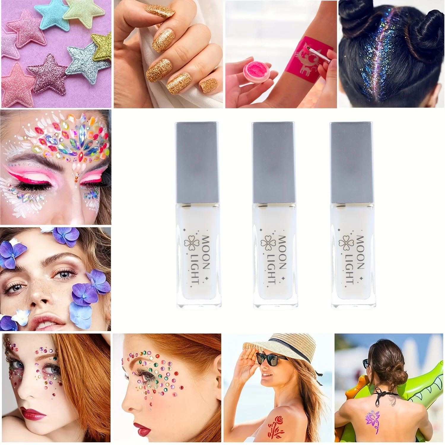 Waterproof Glitter Primer Glue for Sparkling Tattoos Liquid Body Paint Adhesive for Temporary Tattoo Face Decoration 15ml/Bottle
Waterproof Glitter Primer Glue for Sparkling Tattoos Liquid Body Paint Adhesive for Temporary Tattoo Face Decoration 15ml/Bottle