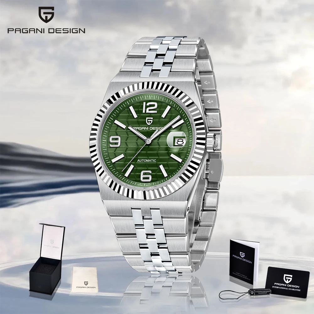 PAGANI DESIGN New European and American Fashion Mechanical Automatic Watch Men's Stainless Steel Luminous Simple Men's Watch+Box
PAGANI DESIGN New European and American Fashion Mechanical Automatic Watch Men's Stainless Steel Luminous Simple Men's Watch+Box