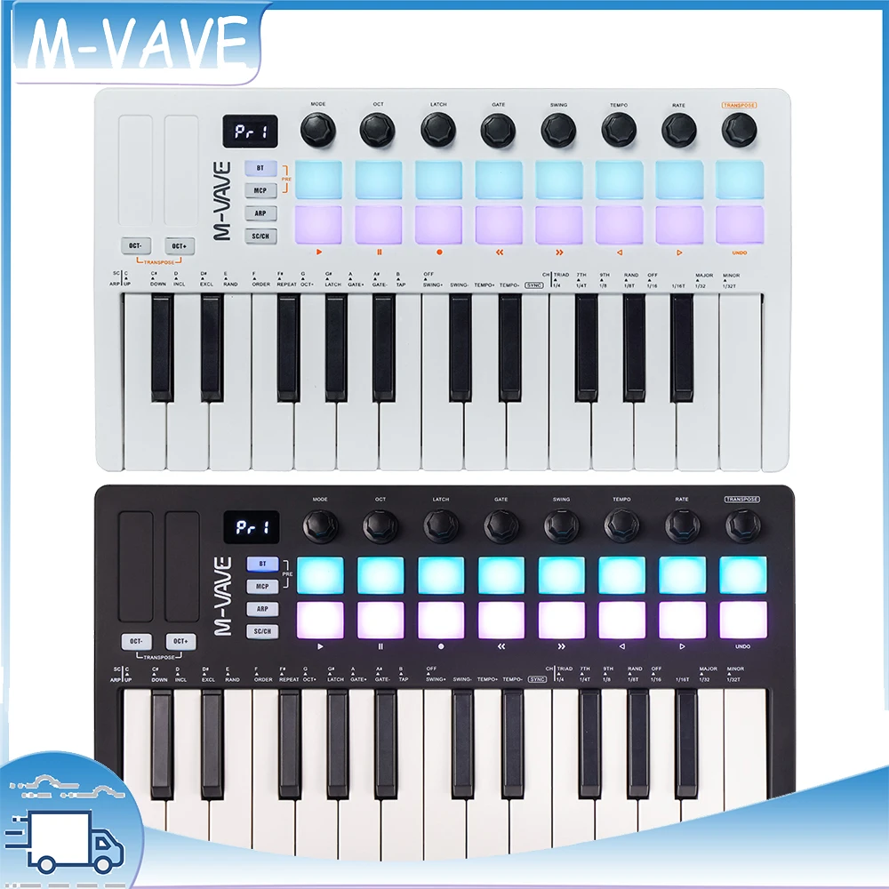 M-VAVE 25-Key Keyboard SMK-25 Mini USB MIDI Control Keyboard MIDI Mini Portable USB Keyboard Rechargeable MIDI Controller
M-VAVE 25-Key Keyboard SMK-25 Mini USB MIDI Control Keyboard MIDI Mini Portable USB Keyboard Rechargeable MIDI Controller