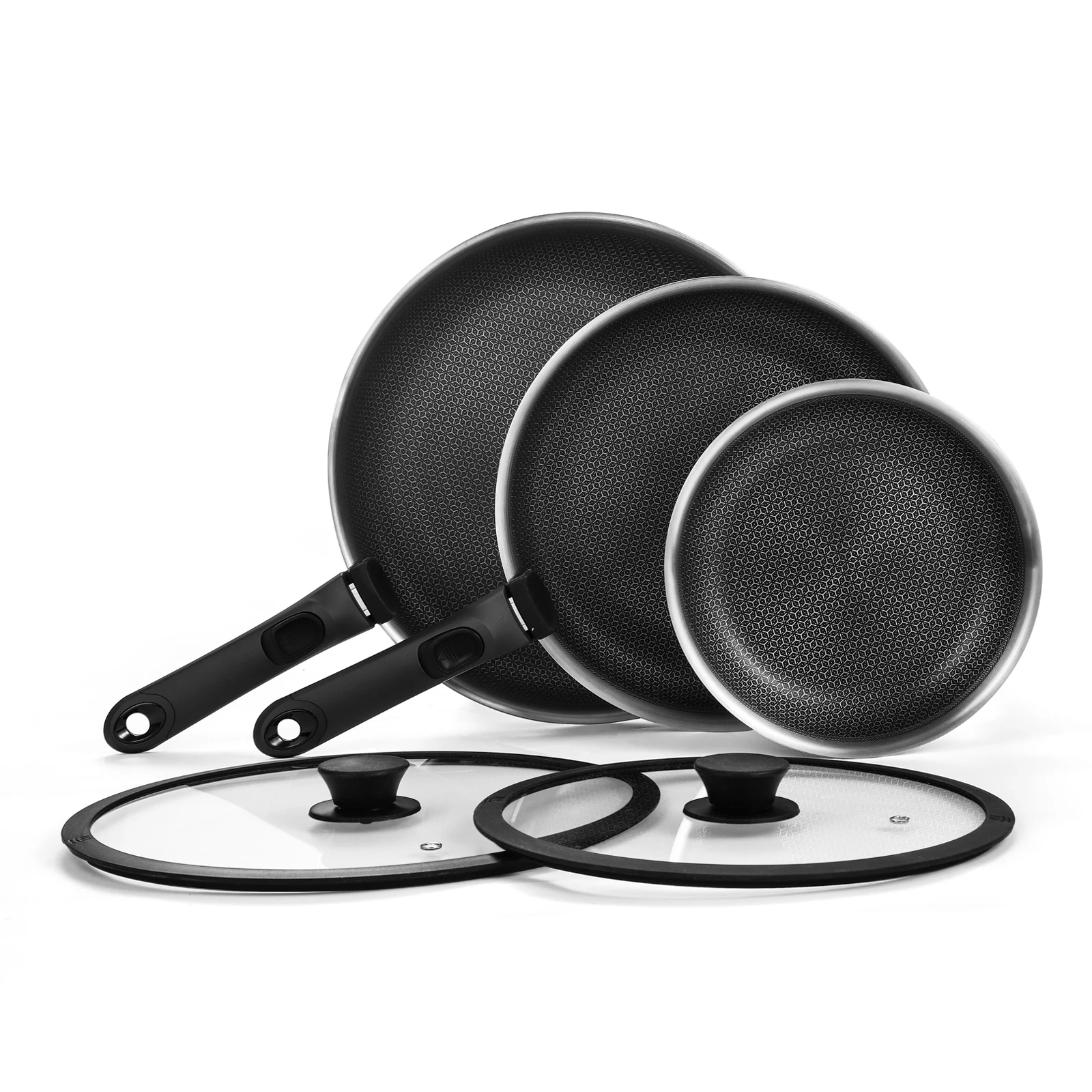 7PCS Hybrid Nonstick Fry Pan Set, 8, 10 and 12-Inch Frying Pans with Removable Handles Induction Ready
7PCS Hybrid Nonstick Fry Pan Set, 8, 10 and 12-Inch Frying Pans with Removable Handles Induction Ready