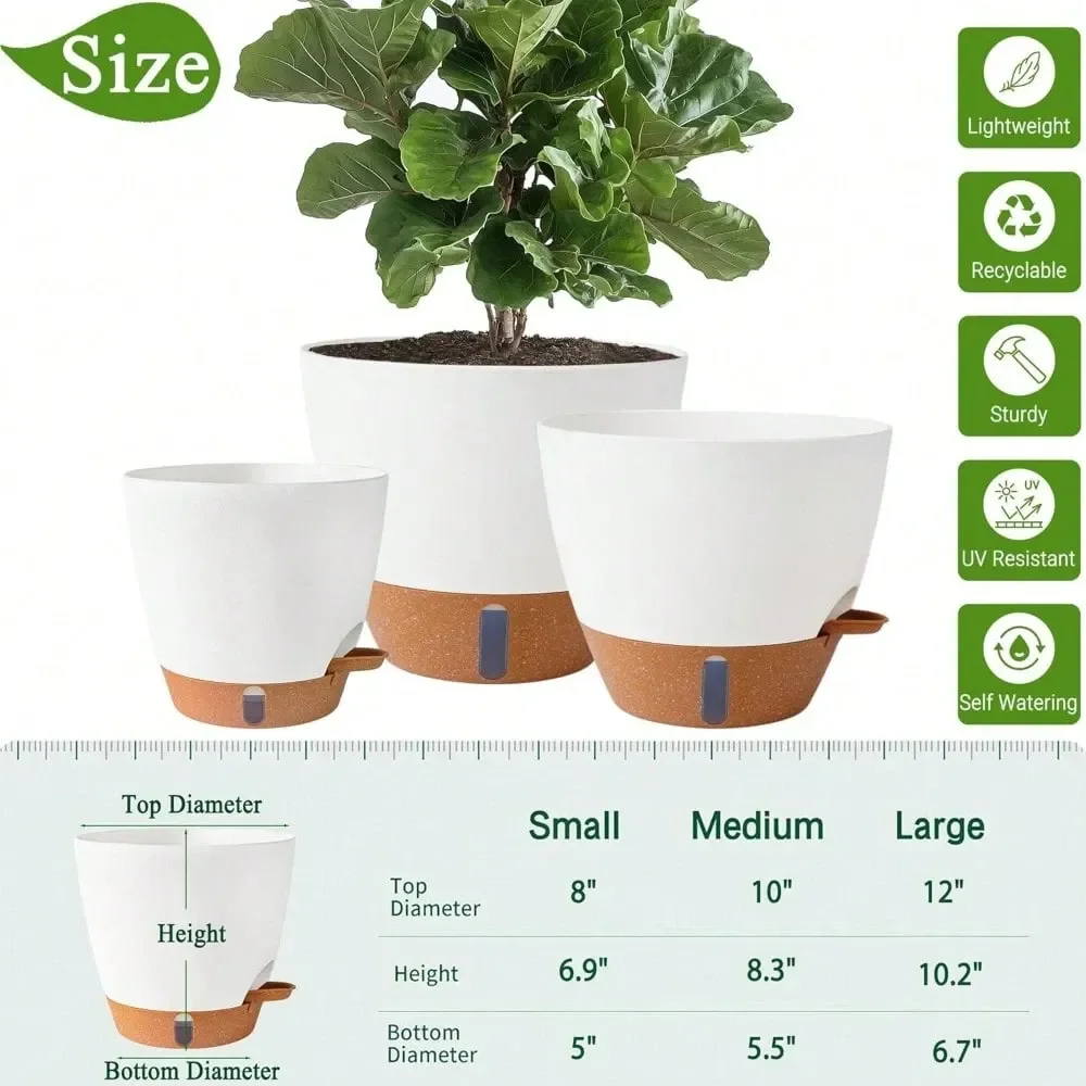 Watering Plant Pots 8 10 12 Inch Large Plastic Planter With Water Level Indicator Deep Reservoir And Drainage Holes For Indoor
Watering Plant Pots 8 10 12 Inch Large Plastic Planter With Water Level Indicator Deep Reservoir And Drainage Holes For Indoor